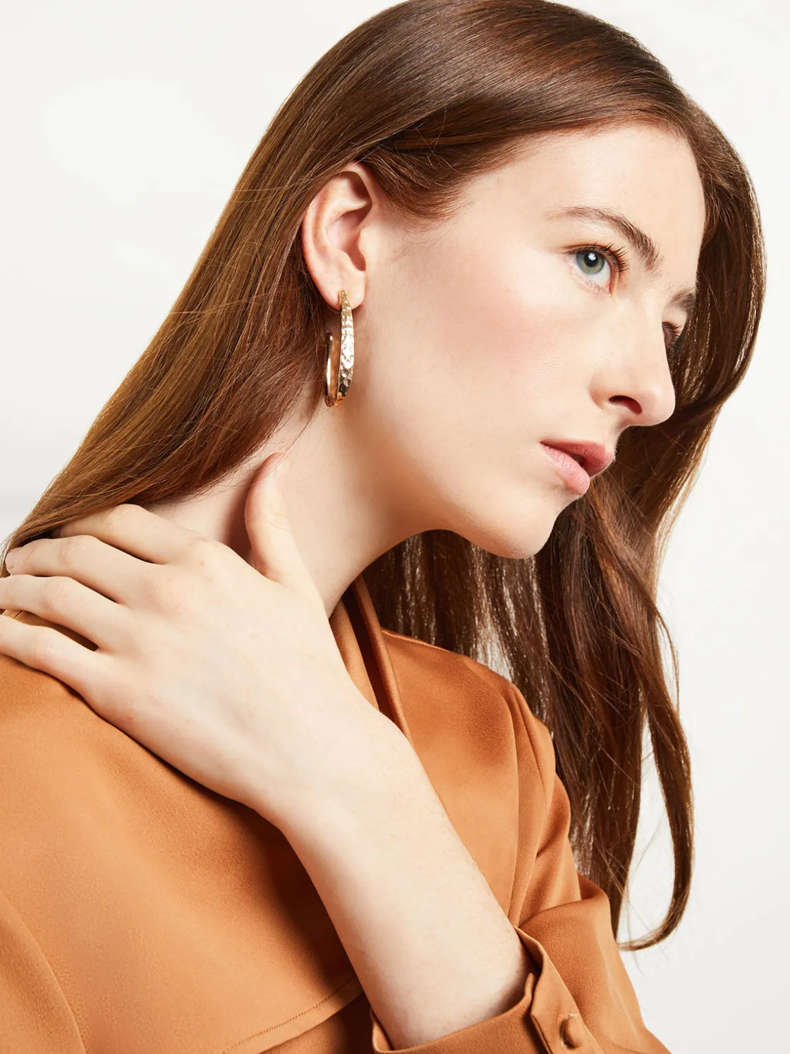 Misook Accessories|Earrings|Hammered J-Hoop Earrings