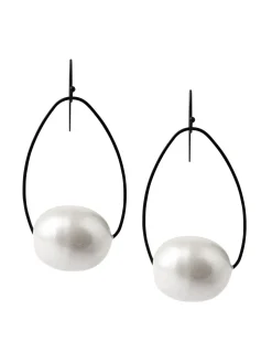 Misook Accessories|Earrings|Handmade Matte Black Cotton Pearl Drop Earrings