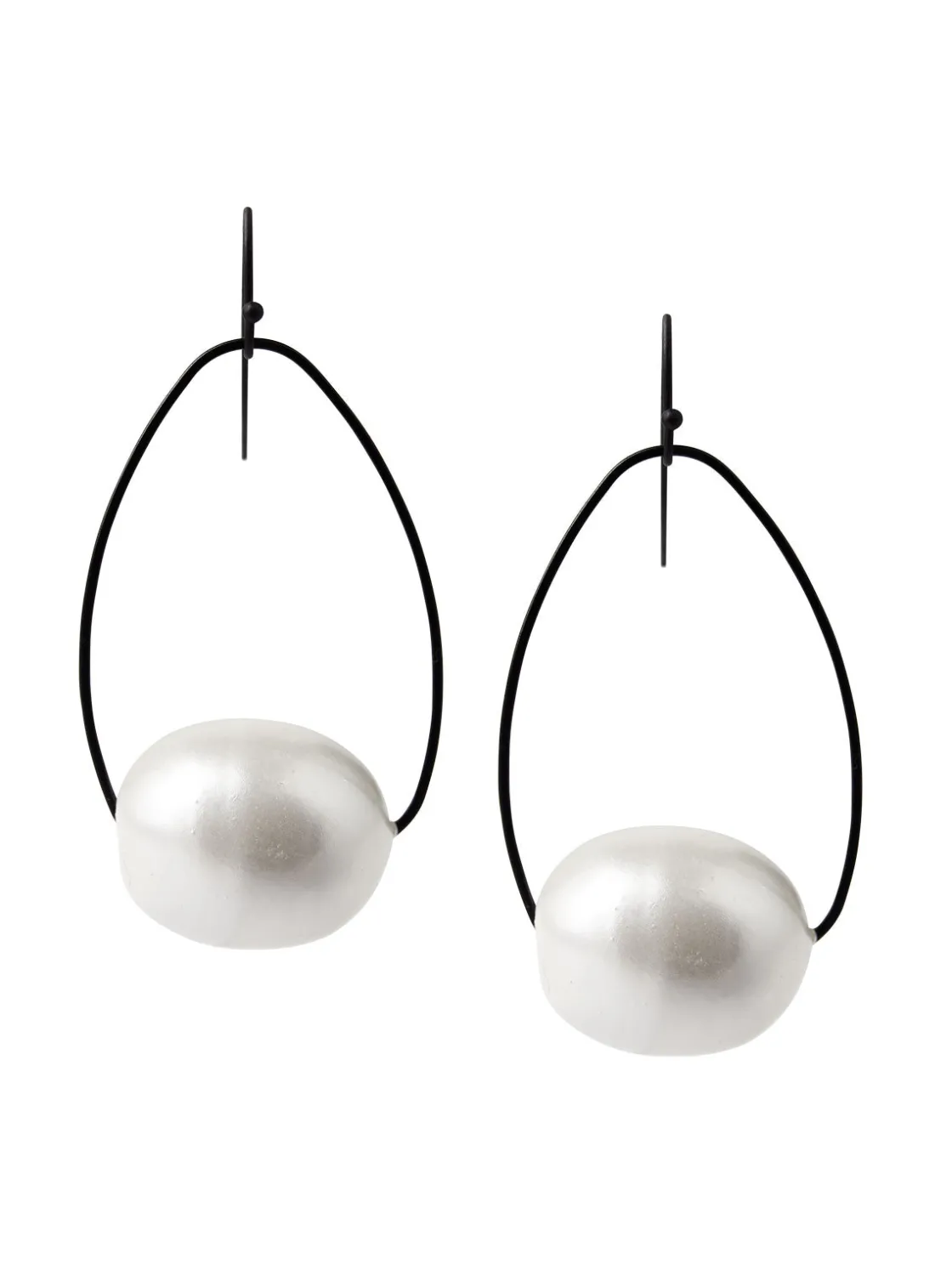 Misook Accessories|Earrings|Handmade Matte Black Cotton Pearl Drop Earrings