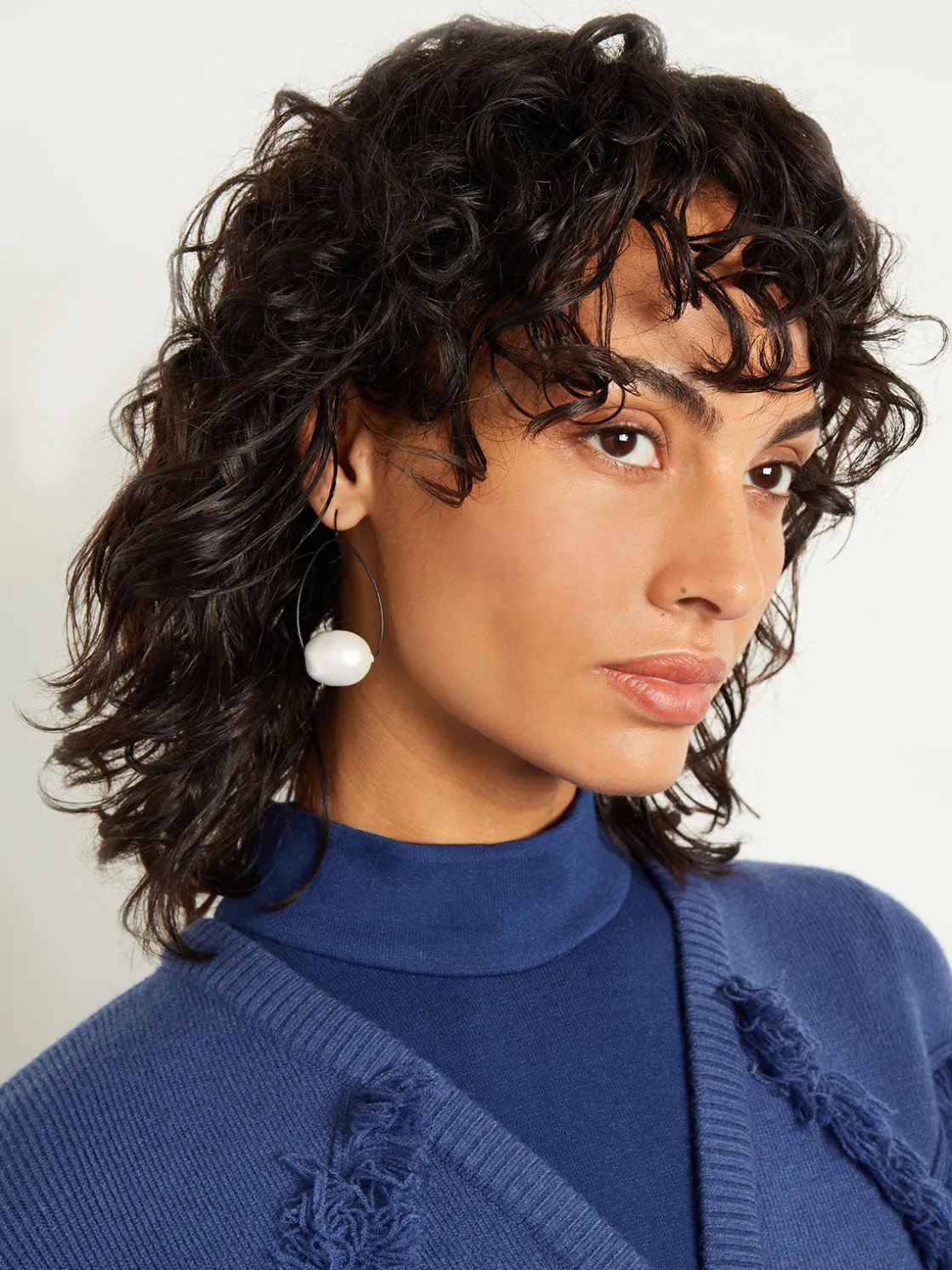 Misook Accessories|Earrings|Handmade Matte Black Cotton Pearl Drop Earrings