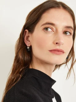 Misook Accessories|Earrings|Handmade Matte Black Onyx Crystal Column Top Earring