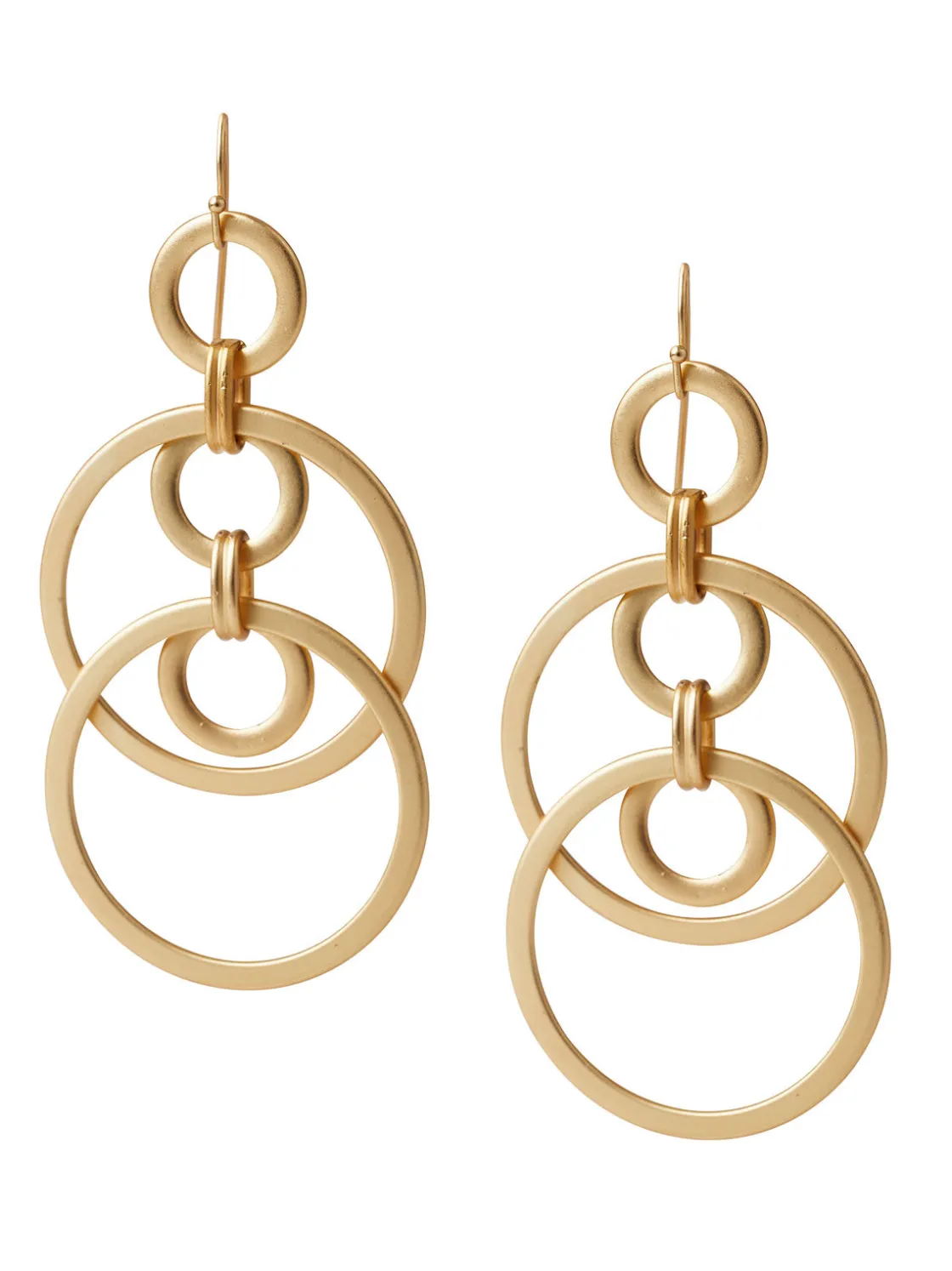 Misook Accessories|Earrings|Handmade Matte Gold Dual Layer Multi Hoop Earring