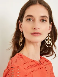 Misook Accessories|Earrings|Handmade Matte Gold Dual Layer Multi Hoop Earring