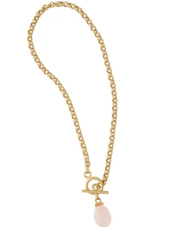 Misook Accessories|Necklaces|Handmade Rose Quartz Pendant Toggle Chain Necklace