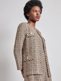 Misook Jackets & Coats|Heritage Fit Braid Trim Tweed Knit Jacket