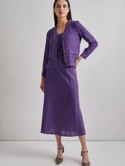 Misook Jackets & Coats|Heritage Fit Braided Trim Tonal Zig-Zag Knit Cardigan