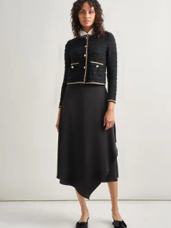 Misook Jackets & Coats|Heritage Fit Double Chain Trim Eyelash Knit Jacket