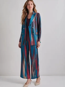 Misook Jackets & Coats|Heritage Fit Double-Breasted Brushstroke Woven Blazer