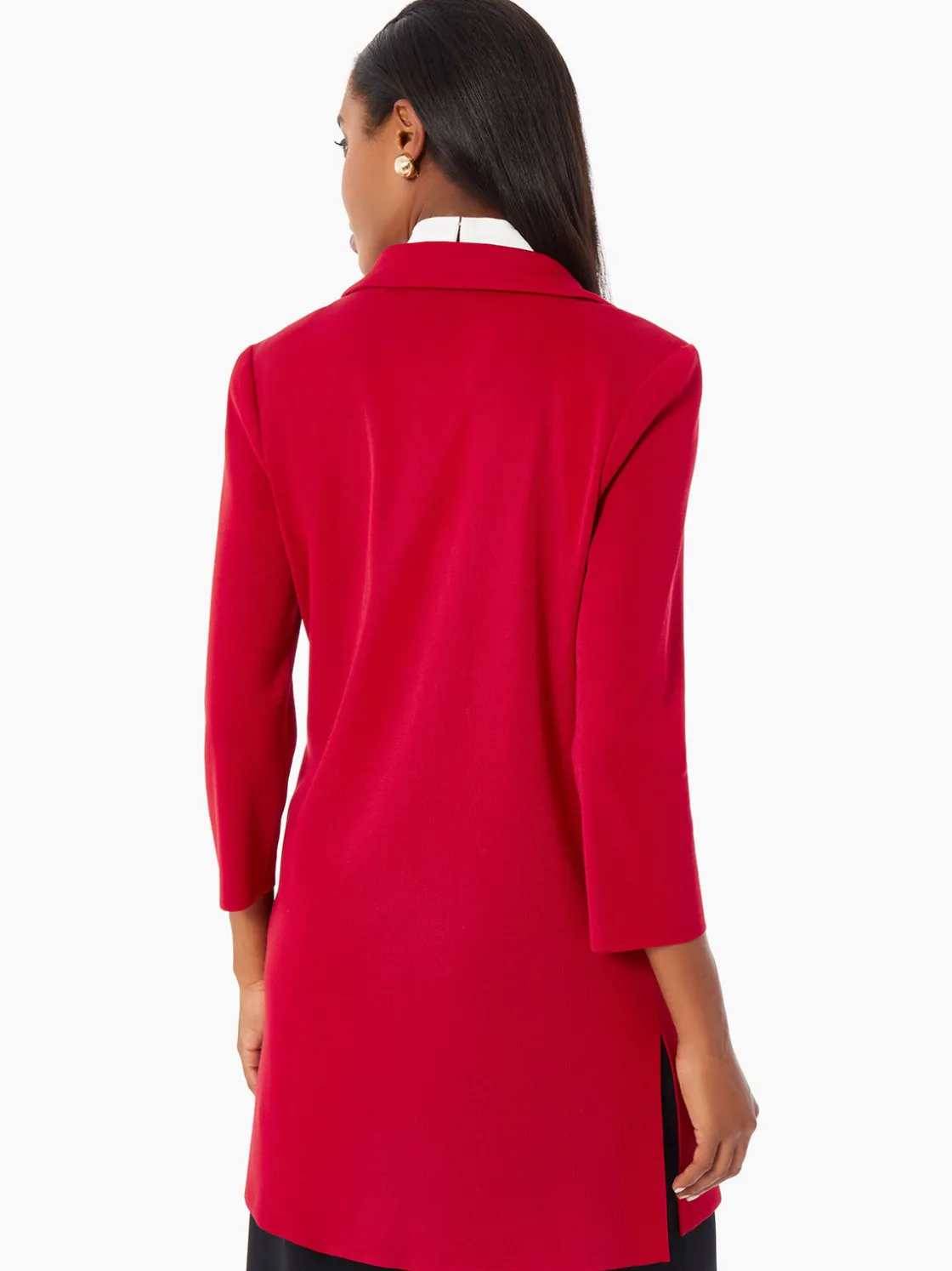 Misook Jackets & Coats|Heritage Fit Floral Embroidery Long Knit Jacket