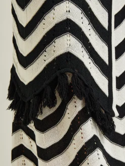 Misook Jackets & Coats|Heritage Fit Jacket - Chevron Fringe Trim Intarsia Knit