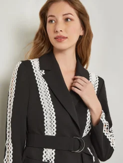 Misook Jackets & Coats|Heritage Fit Jacket - Eyelet Trim Woven Twill