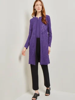 Misook Jackets & Coats|Heritage Fit Jewel Neck Jacquard Knit Jacket