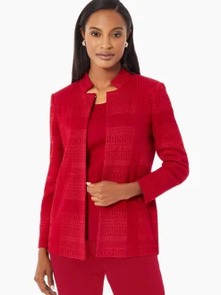 Misook Jackets & Coats|Heritage Fit Multi-Directional Pattern Knit Jacket
