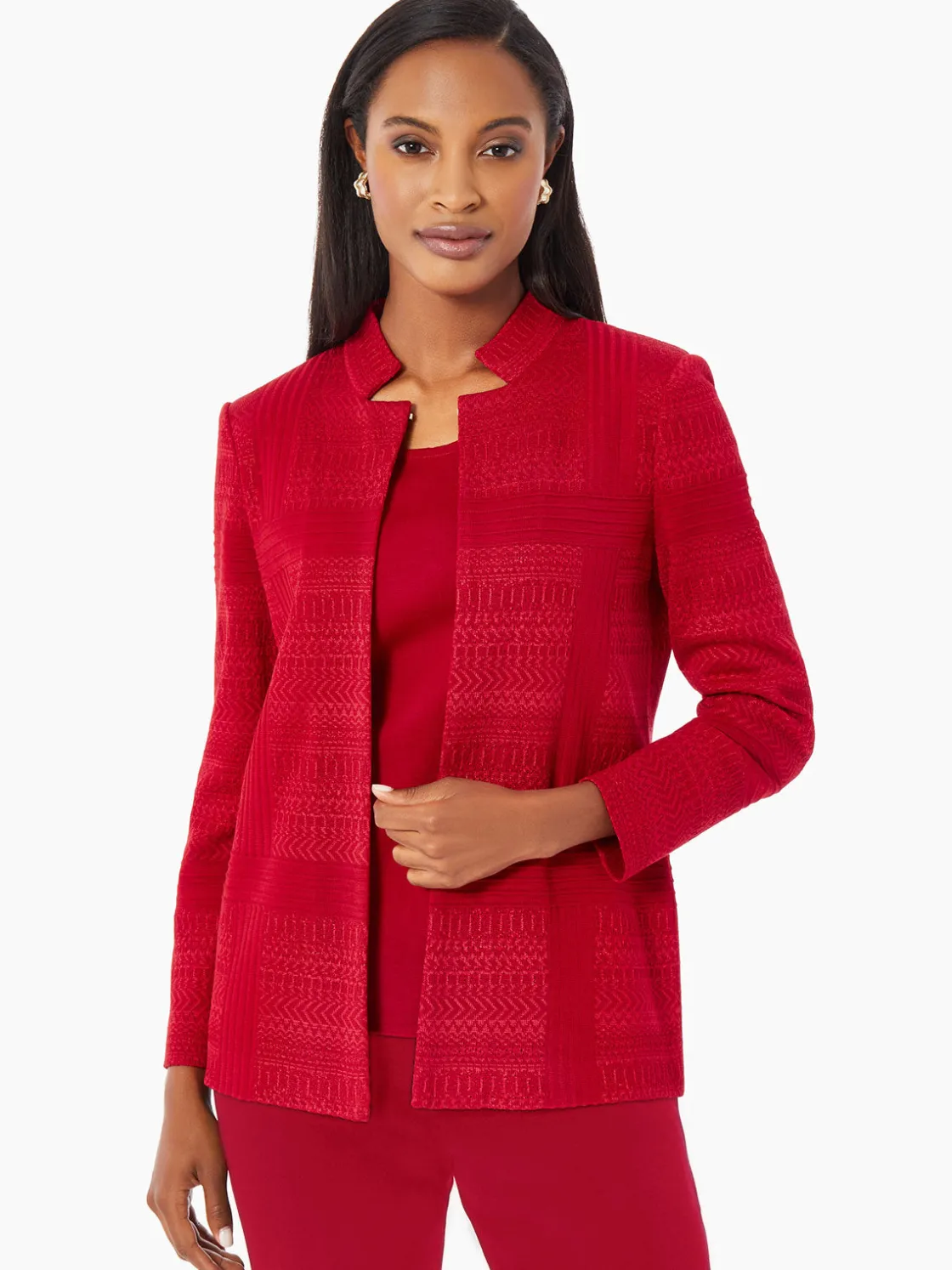 Misook Jackets & Coats|Heritage Fit Multi-Directional Pattern Knit Jacket