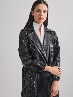Misook Jackets & Coats|Heritage Fit Open Front Vegan Leather Jacket