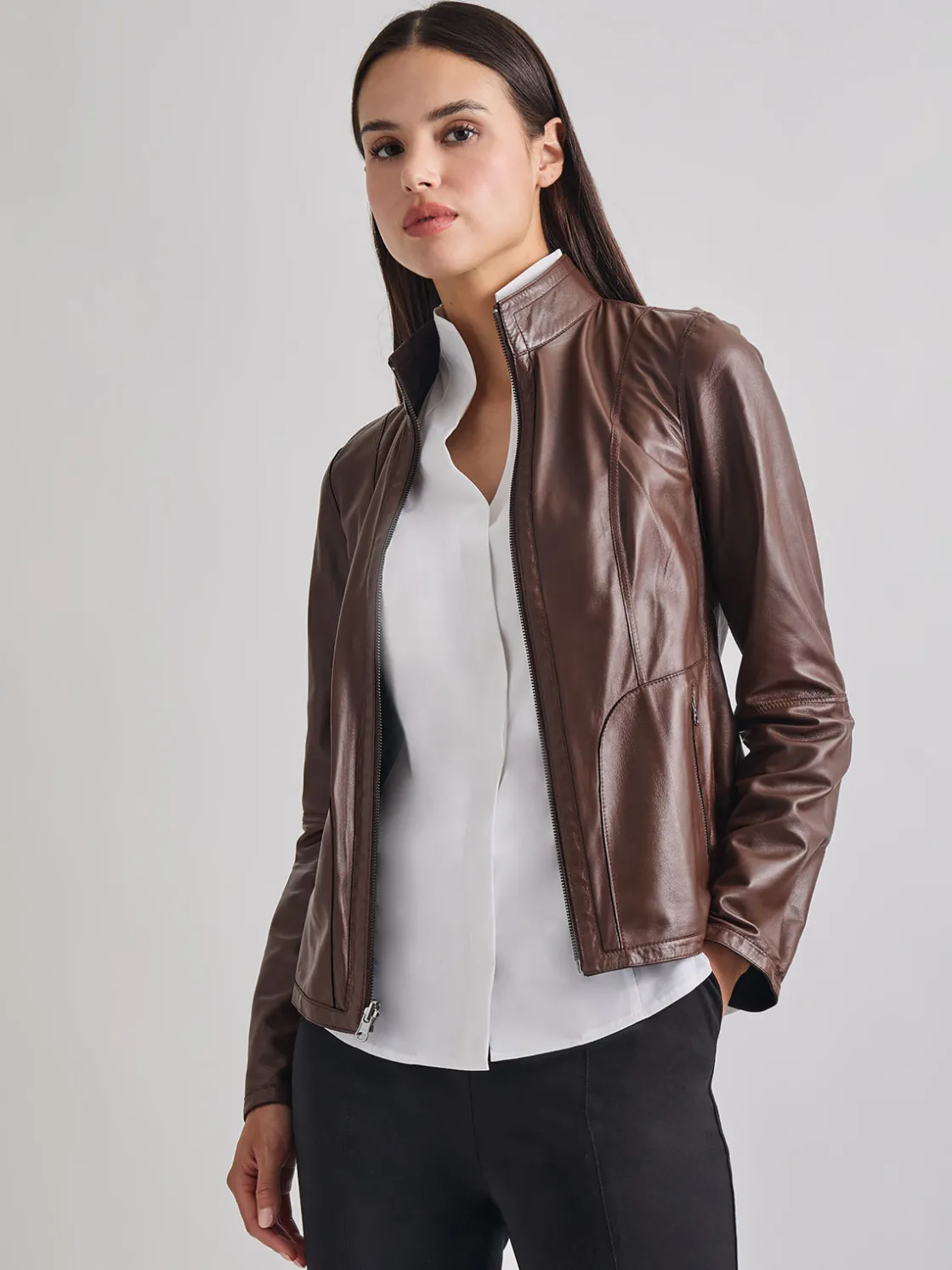 Misook Jackets & Coats|Heritage Fit Reversible Suede Leather Jacket