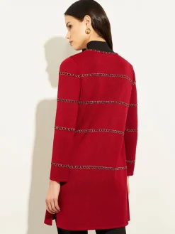 Misook Jackets & Coats|Heritage Fit Tweed Trim Windowpane Knit Duster