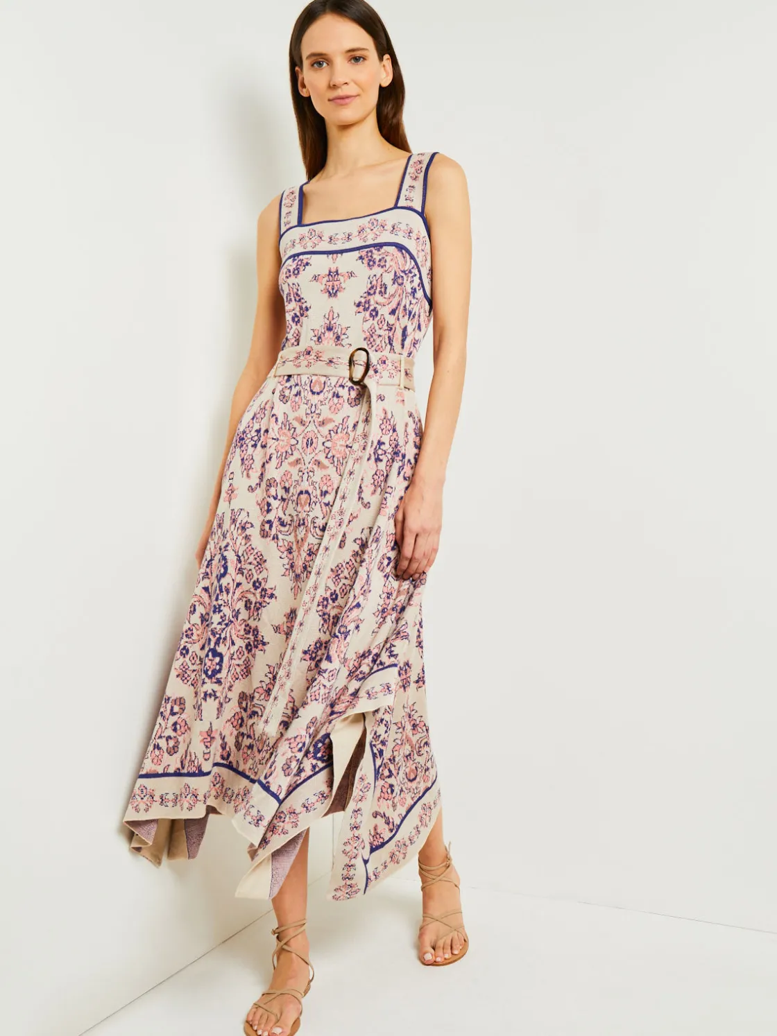 Misook Dresses|High-Low A-Line Dress - Soft Jacquard Knit