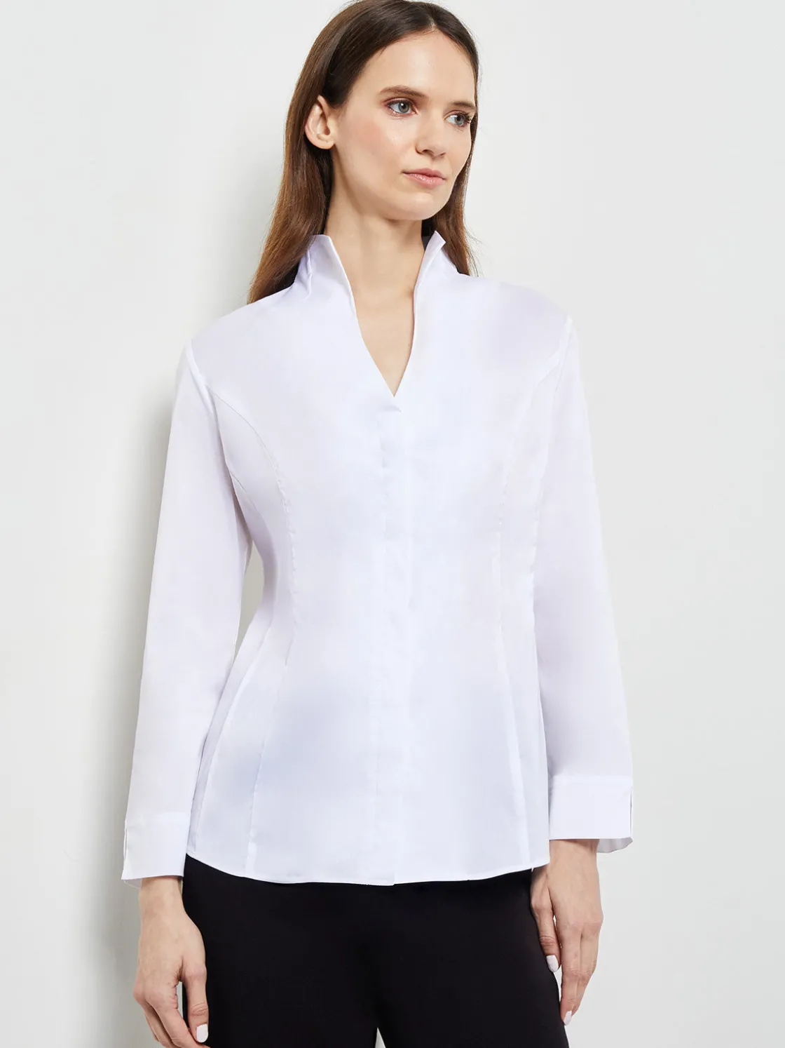 Misook Blouses & Shirts|Tops & Tees|Hi-Neck Stretch Cotton Blouse