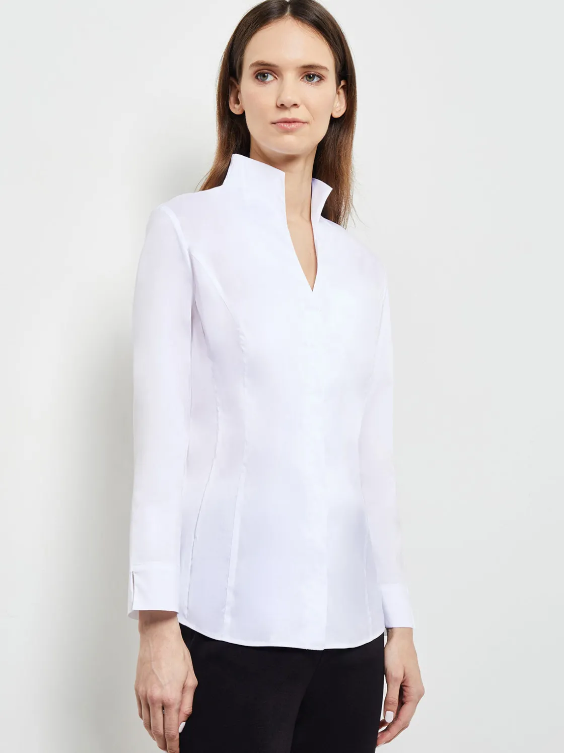 Misook Blouses & Shirts|Tops & Tees|Hi-Neck Stretch Cotton Blouse