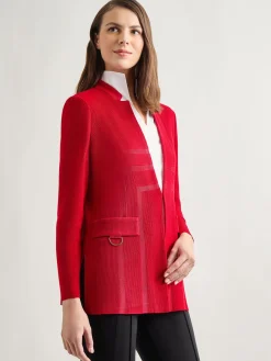 Misook Jackets & Coats|Inverted Notch Collar Tailored Knit Jacket