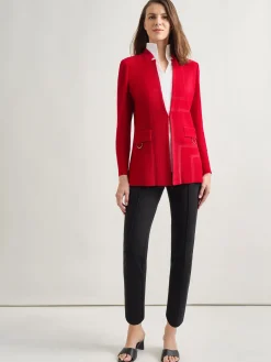 Misook Jackets & Coats|Inverted Notch Collar Tailored Knit Jacket