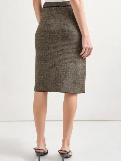 Misook Skirts|Knee-Length Lurex Knit Straight Skirt