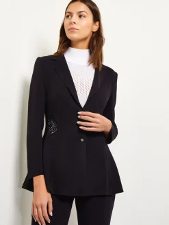 Misook Jackets & Coats|Lace Accent Tailored Knit Blazer