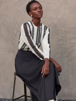 Misook Blouses & Shirts|Tops & Tees|Lace Applique Woven Blouse