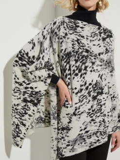 Misook Jackets & Coats|Tops & Tees|Leopard Print Cashmere Poncho