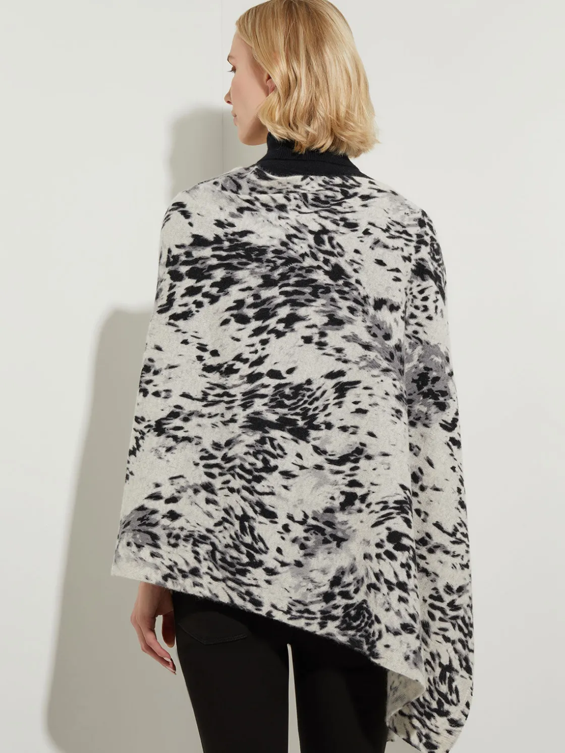 Misook Jackets & Coats|Tops & Tees|Leopard Print Cashmere Poncho