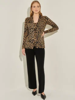 Misook Jackets & Coats|Leopard Print Open Front Cashmere Cardigan