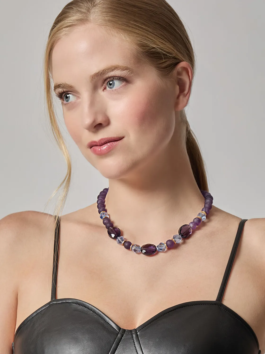 Misook Accessories|Necklaces|Matte Amethyst Crystal Necklace