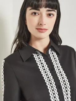 Misook Dresses|Maxi Dress - Eyelet Trim Cotton