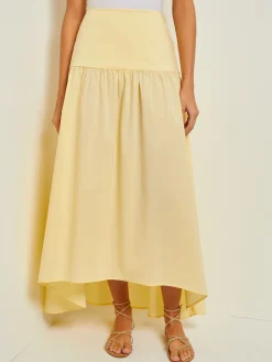 Misook Skirts|Maxi High-Low Skirt - Flounce Cotton
