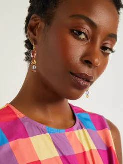 Misook Dresses|Maxi Tie Waist Dress - Plaid Cotton Blend