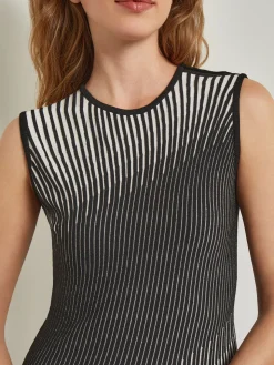 Misook Dresses|Midi A-Line Dress - Ombre Soft Intarsia Knit