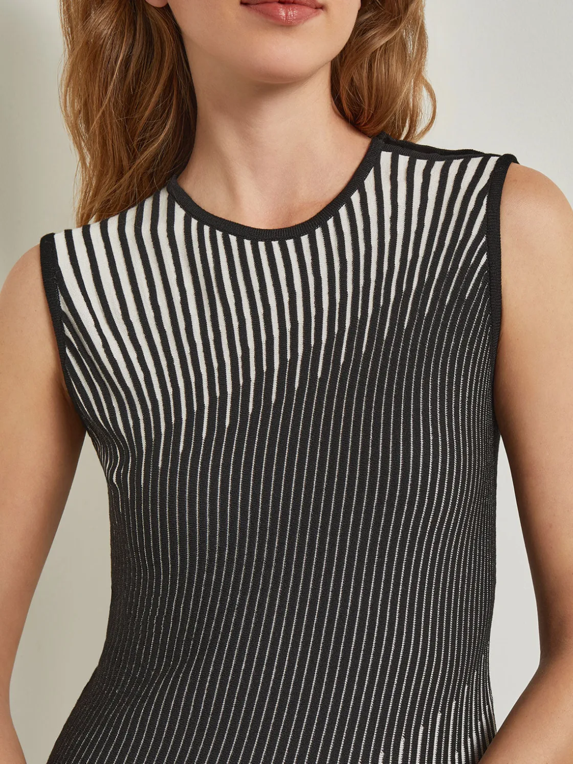 Misook Dresses|Midi A-Line Dress - Ombre Soft Intarsia Knit