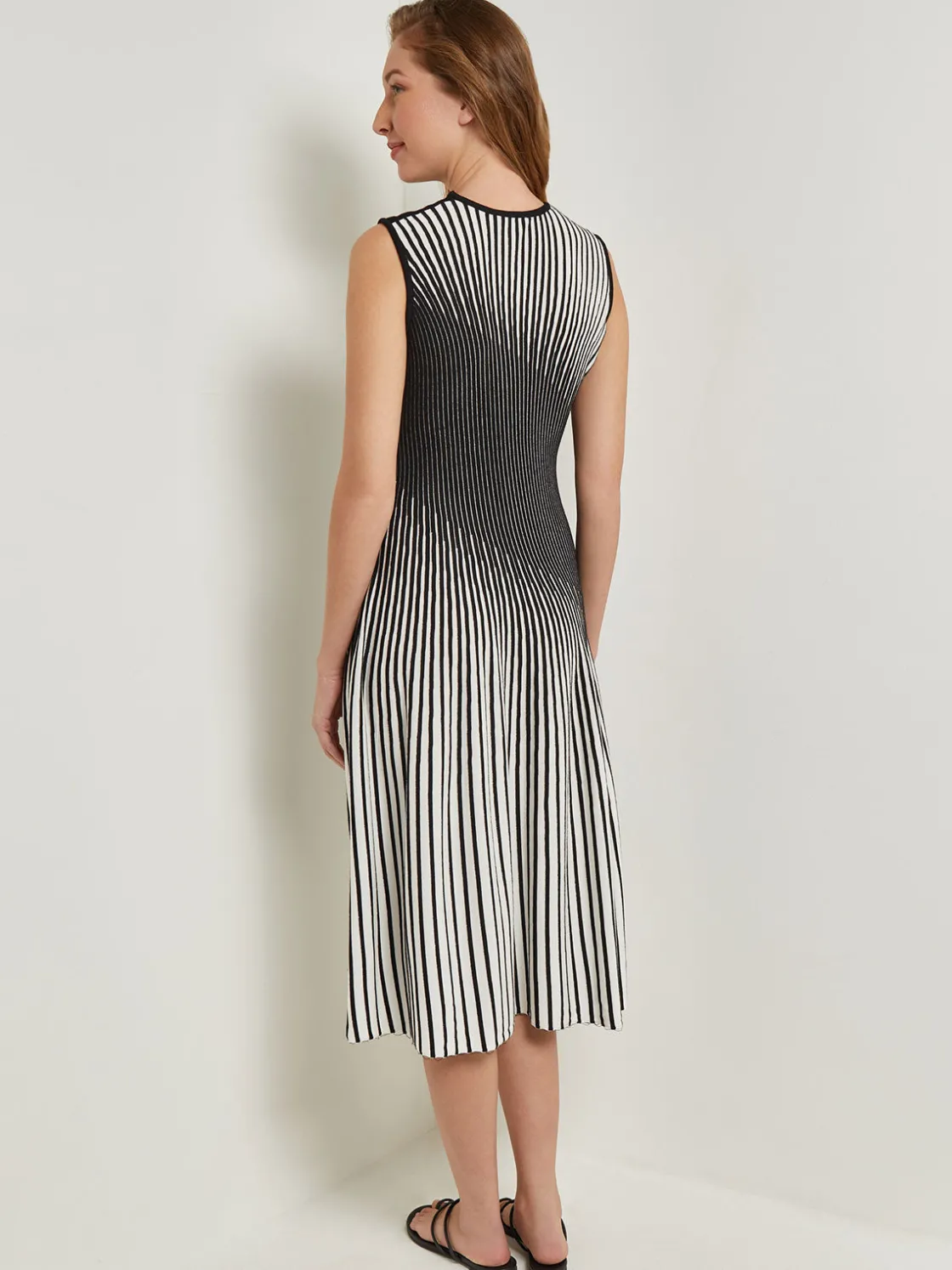 Misook Dresses|Midi A-Line Dress - Ombre Soft Intarsia Knit