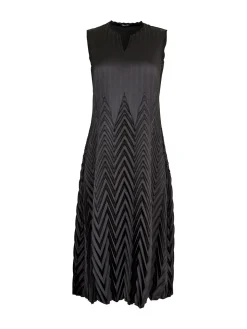 Misook Dresses|Midi Sheath Dress - Chevron Textured Crepe De Chine