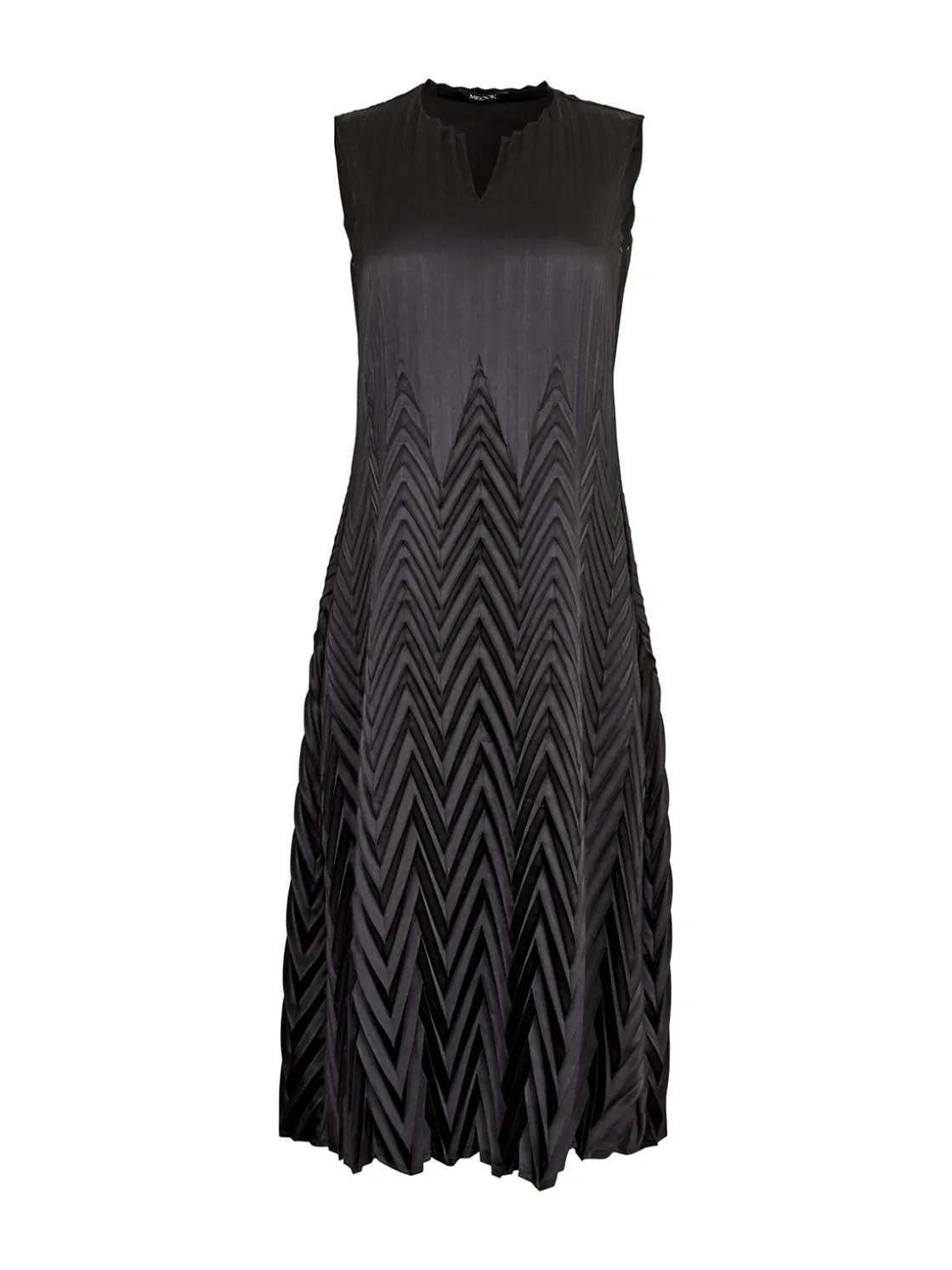 Misook Dresses|Midi Sheath Dress - Chevron Textured Crepe De Chine