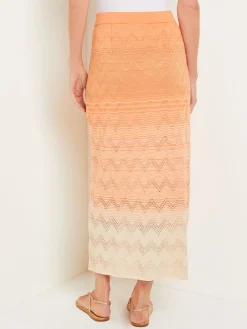 Misook Skirts|Midi Straight Skirt - Ombre Pointelle Soft Knit