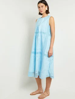 Misook Dresses|Midi Tent Dress - Sleeveless Eyelet Detailed Woven