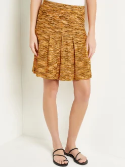 Misook Skirts|Mini A-Line Skirt - Pleated Tweed Knit