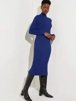 Misook Dresses|Mock Neck Soft Cable Knit Sweater Dress