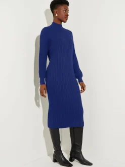 Misook Dresses|Mock Neck Soft Cable Knit Sweater Dress