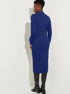 Misook Dresses|Mock Neck Soft Cable Knit Sweater Dress