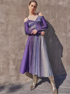 Misook Dresses|Modern Fit Empire Shimmer Lurex Knit Maxi Dress