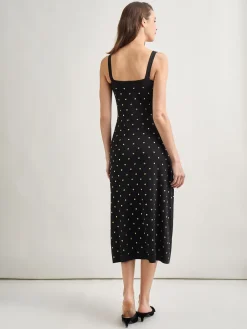 Misook Dresses|Modern Fit Gold Stud Midi Soft Knit Tank Dress