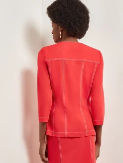 Misook Jackets & Coats|Modern Fit Jacket - Contrast Stitch Woven